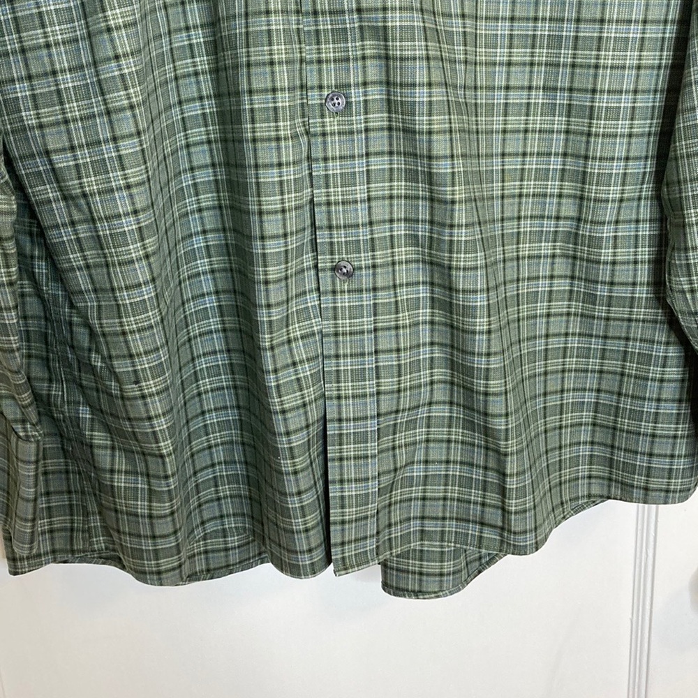 Nordstrom Mens Formal Button Down Plaid Green Dress Shirt - Picture 5 of 14